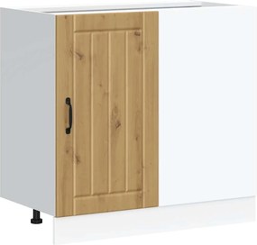 vidaXL Dulap de bază pentru bucătărie „Lucca” lemn de stejar artizanal