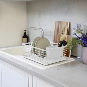 Scurgător de vase alb din metal 36x30 cm Drip – Wenko
