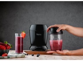 Nutri Blender Oliver Voltz OV51162D, 1200 W, 2 pahare, Fara BPA, 1L/800 ml, Zdrobire gheata, Negru