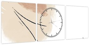 Tablou - Abstracție albă (cu ceas) (90x30 cm)