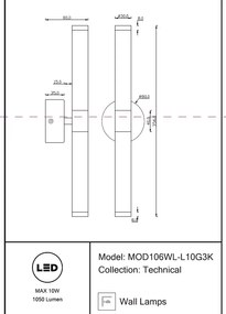 Aplica de perete LED design high-tech minimalist Axis