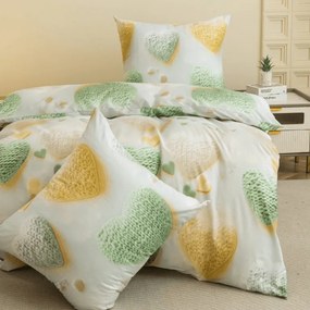 Lenjerie de pat din microfibra HEARTAMI colorată Dimensiune lenjerie de pat: 2 buc 70 x 80 cm | 160 x 200 cm