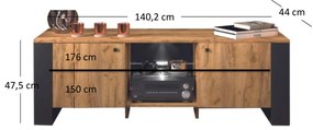 Masă TV Wayne (Stejar craft auriu). 1053383