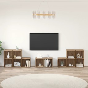 vidaXL Set dulap TV cu raft cu depozitare 8 pcs Stejar Artizanal Lemn compozit