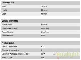 Aplica de perete stil clasic Rocca WA 2-1201/2 bronze OR