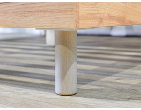 Pat matrimonial maro/natural cu somieră 180x200 cm Charlie – Bobochic Paris