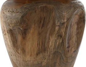 Vază decorativă, stil natural rustic, culoare natur, din lemn de tec, „Teak”