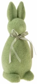 Decorație de Paște iepuraș cu fundă, verde, 13 x11 x 30 cm