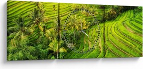 Tablou - Terase de orez (cu ceas) (90x30 cm)