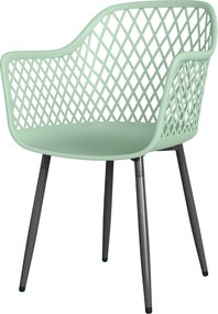 Outsunny Set de 4 Scaune de Grădină, cu Spătar Diamantat, Cotiere, Verde | Aosom Romania