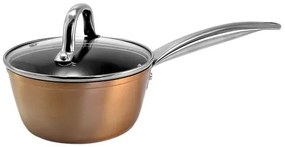 Oala cu capac sticla YENA, maner INOX, 1.2 L, 16 cm, antiaderenta, Copper Line, MAGIC HOME