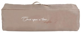 Patut pliant transformabil in tarc copii NOVOKIDS™ Onceuponatime NEST, 62X125 cm, 2 Niveluri, Jucarie Carusel muzical, Fermoar acces lateral, Bej