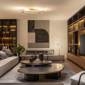 Lustră LED aplicată Brilagi MILLA 4xG9/3W/230V auriu/fumuriu