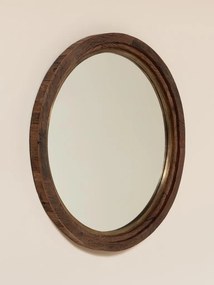Oglinda din alama si lemn de mango, " Rustic Glow "