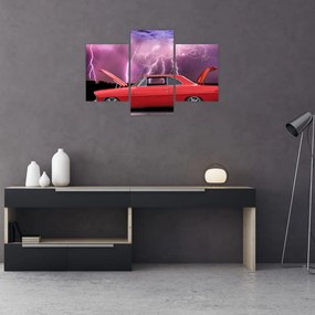 Tablou cu mașina roșie (90x60 cm)