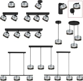Brilagi - Lampă LED RGB dimabilă de perete AURA LUX 1xGX53/14W/230V Wi-Fi Tuya negru/fumuriu