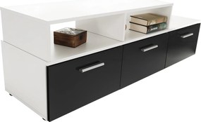 Mobilier living, alb/extra strălucire neagră HG, LEO