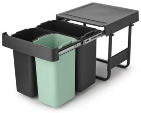 Coș de gunoi verde mentă/gri închis de reciclat/ încorporat din plastic 40 l Sort&amp;Go – Brabantia