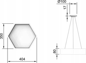 Lustră LED suspendată pe cablu, 20W/230V, neagră