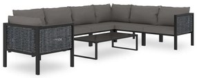 vidaXL Set mobilier de grădină cu perne, 8 piese, antracit, poliratan