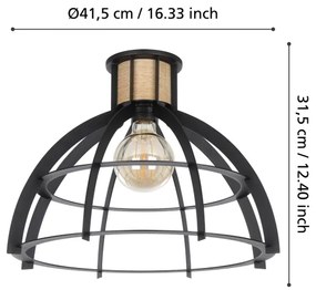 Plafonieră Eglo 43768 STILLINGTON 1xE27/40W/230V negru