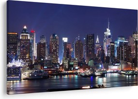 Tablou - Zgârie-nori din New York iluminate (90x60 cm)