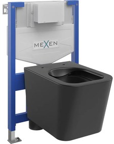 Mexen set WC încastrat cadru Felix XS-F cu vas de toaletă Teo, Negru mat - 6803385XX85
