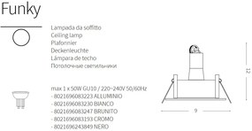 Spot incastrabil tavan fals FUNKY NERO 243849 IDL