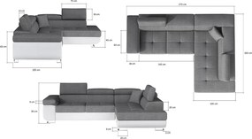 Colțar lemn masiv Extensibil Amina 275x202cm Ladă Depozitare Personalizabil - Monolith 09/ Monolith 29
