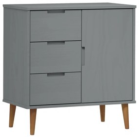 350512 vidaXL Servantă „MOLDE” gri 76,5x40x80 cm lemn masiv de pin