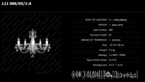 Lustra 5 brate cristal Bohemia L11 006/05/1-A