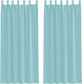 vidaXL Perdele Voile cu Bucle 2 buc Turcoaz 140x225 cm