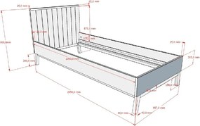 Pat pentru copii bej din lemn de pin fără somieră 90x200 cm Sezane – Vipack