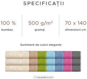 Prosop CLARYSSE ELEGANCE 70x140 cm gri, 100% bumbac