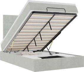 vidaXL Cadru de pat otoman cu saltele Gri deschis 120x200cm catifea