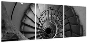 Tablou - Scară (cu ceas) (90x30 cm)