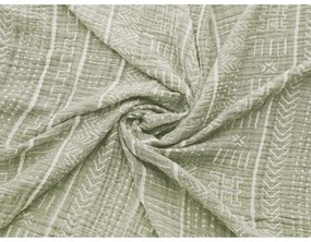 Cuvertură verde din muselină pentru pat dublu 220x240 cm Etno - Mijolnir