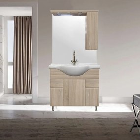 Dulap suspendat pentru baie Bianca Plus 85, culoare stejar sonoma, deschidere pe dreapta