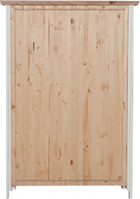 Vitrina mica, L68 25 H98 cm, alb natur antic, lemn masiv