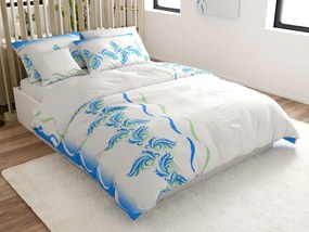 Lenjerie de pat din mikrosaten SOFTURE, alb-albastru Dimensiune lenjerie de pat: 70 x 90 cm | 140 x 200 cm
