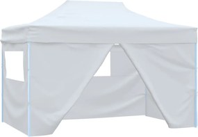 vidaXL Cort de petrecere pliabil cu 4 pereți, alb, 3 x 4,5 m