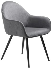 Scaun de sufragerie gri cu cotiere tapițat Minto – Unique Furniture