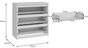 Comodă MAO cu sertare, albă
