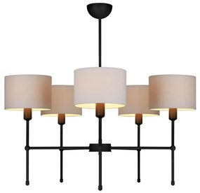 Lustră pe tijă MADELA 5xE14/40W/230V alb/negru