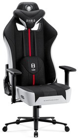 Scaun Gaming Diablo X-Player 2.0 Din Material King Size: Alb-Negru