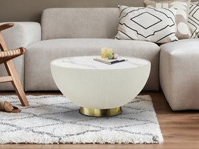 Masuta de cafea design modern Candy alb/alama 71cm