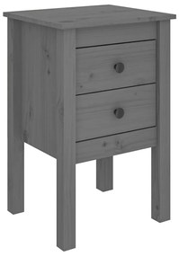 813693 vidaXL Noptieră, gri, 40x35x61,5 cm, lemn masiv de pin