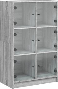 vidaXL Dulapuri înalte cu uși, gri sonoma, 68x37x109cm, lemn prelucrat