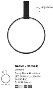 Lustra/Plafoniera LED ajustabila design modern GARVE Black 40cm