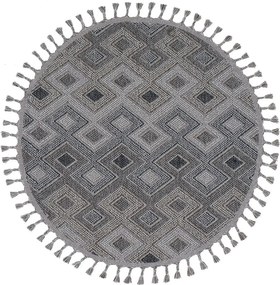 Covor BEVERLY, 80x80 cm, forma rotunda, polipropilena, gri inchis, 226